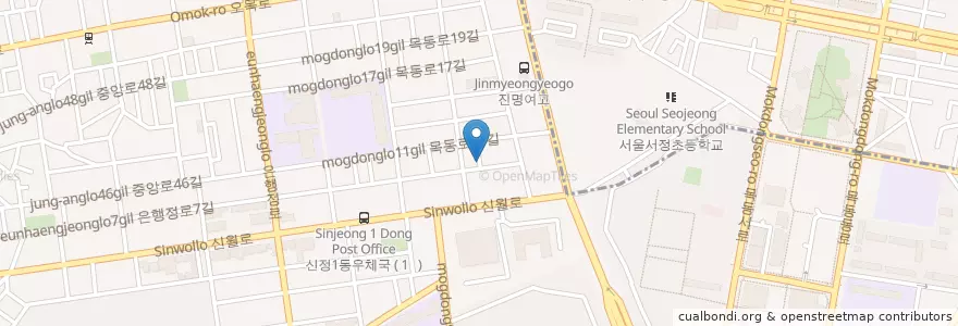 Mapa de ubicacion de 경포횟집 en Corée Du Sud, Séoul, 양천구, 신정4동.