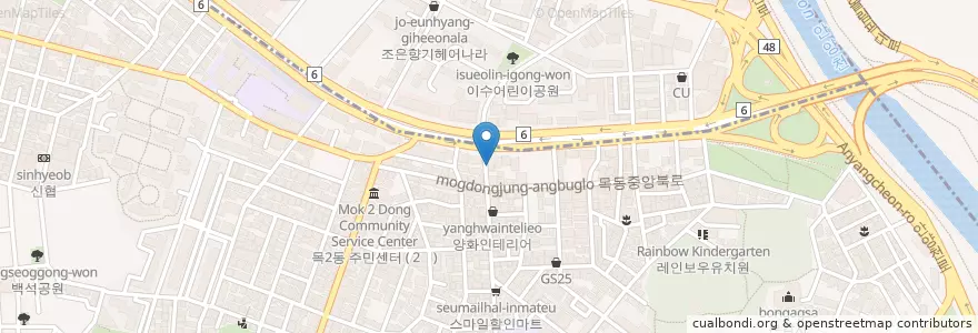 Mapa de ubicacion de 이모횟집 en 대한민국, 서울, 목2동.