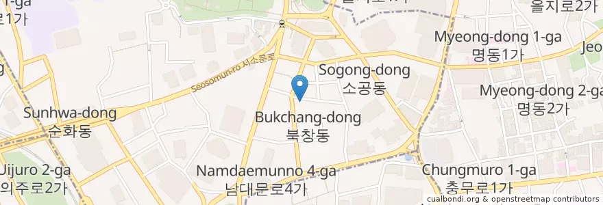 Mapa de ubicacion de 진동횟집 en Corée Du Sud, Séoul, 소공동.