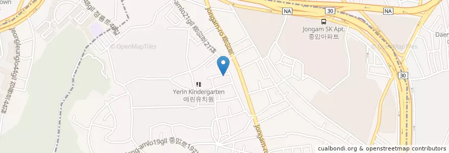 Mapa de ubicacion de 다도횟집 en 대한민국, 서울, 성북구, 종암동.