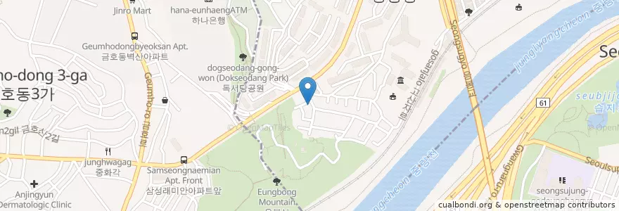 Mapa de ubicacion de 싱싱횟집 en 대한민국, 서울, 성동구, 응봉동.
