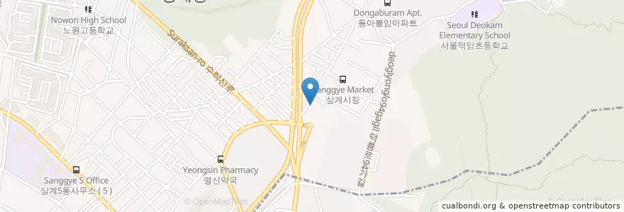 Mapa de ubicacion de 파도횟집 en 韩国/南韓, 首尔, 蘆原區.