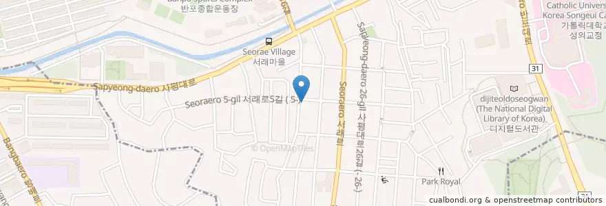 Mapa de ubicacion de 서래횟집 en Korea Selatan, 서울, 서초구, 반포동, 반포4동.