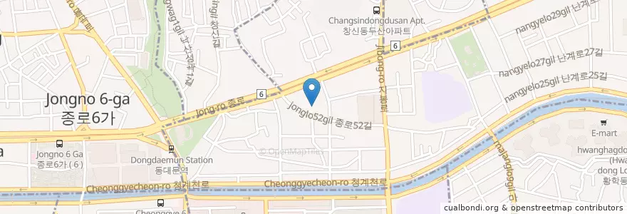 Mapa de ubicacion de 조일횟집 en 대한민국, 서울, 종로구, 창신1동.