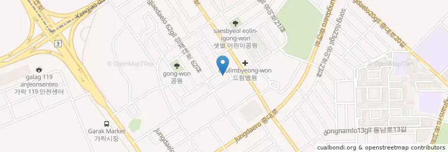 Mapa de ubicacion de 어촌횟집 en Südkorea, Seoul, 송파구, 가락본동.