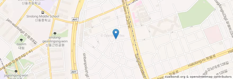 Mapa de ubicacion de 선미횟집 en کره جنوبی, سئول, 강남구, 서초구, 잠원동.