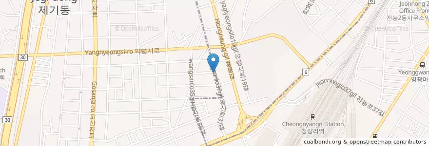 Mapa de ubicacion de 속초횟집 en 대한민국, 서울, 동대문구, 청량리동, 청량리동.