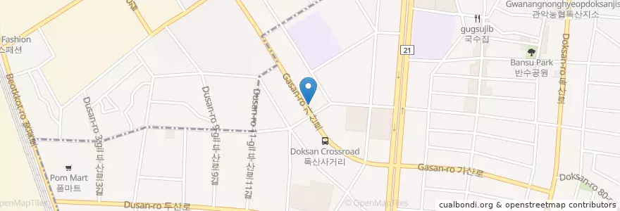 Mapa de ubicacion de 삼해횟집 en كوريا الجنوبية, سول, 금천구, 독산1동.