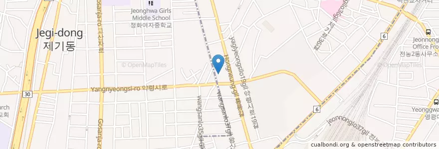 Mapa de ubicacion de 군산횟집 en Республика Корея, Сеул, 동대문구, 청량리동, 청량리동.