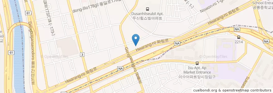 Mapa de ubicacion de 마라도횟집 en Korea Selatan, 서울, 노원구, 공릉1동.
