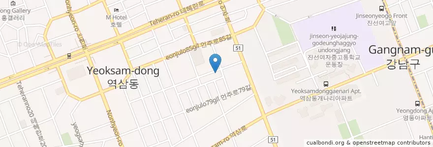 Mapa de ubicacion de 가덕도횟집 en Corea Del Sud, Seul, 강남구, 역삼동, 역삼1동, 역삼2동.
