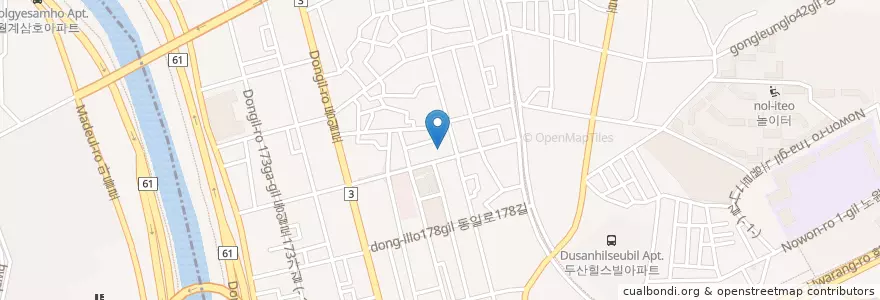 Mapa de ubicacion de 오대양횟집 en Güney Kore, Seul, 노원구, 공릉1동.