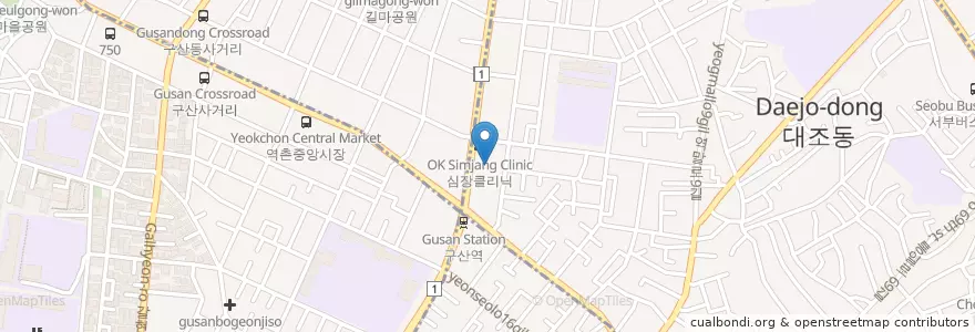 Mapa de ubicacion de 방파제횟집 en كوريا الجنوبية, سول, 은평구, 대조동.