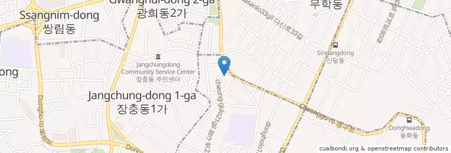 Mapa de ubicacion de 대포항횟집 en Südkorea, Seoul, 중구, 다산동.