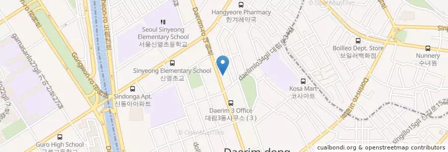 Mapa de ubicacion de 삼학도횟집 en Республика Корея, Сеул, 영등포구, 대림3동.