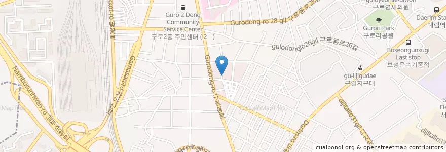 Mapa de ubicacion de 소문난횟집 en Zuid-Korea, Seoel, 구로구, 구로2동, 구로4동.