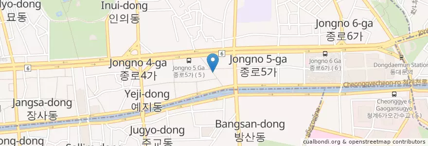 Mapa de ubicacion de 노점일호횟집 en 대한민국, 서울, 종로1·2·3·4가동.