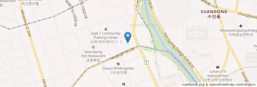 Mapa de ubicacion de 감미횟집 en Zuid-Korea, Busan, 동래구, 사직동.