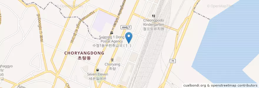 Mapa de ubicacion de 풍미횟집 en 대한민국, 부산, 동구, 초량동.