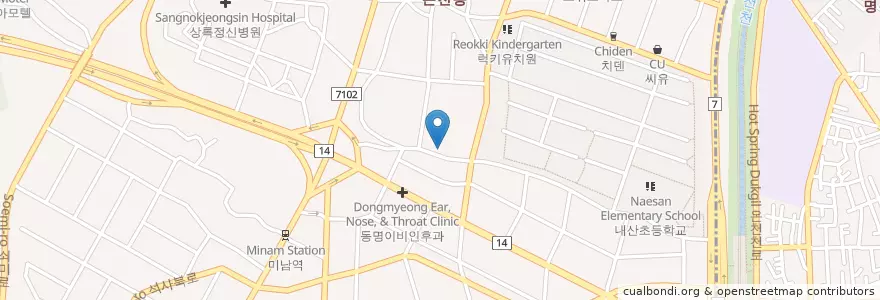 Mapa de ubicacion de 금성삼천포 횟집 en 대한민국, 부산, 동래구, 온천동.