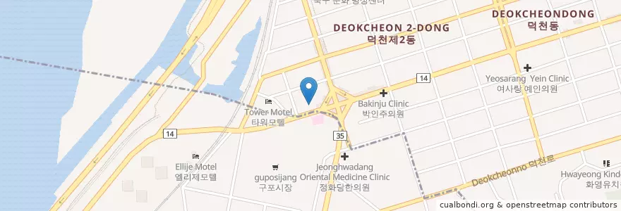 Mapa de ubicacion de 동해횟집 en Corea Del Sur, Busan, 북구, 덕천동.