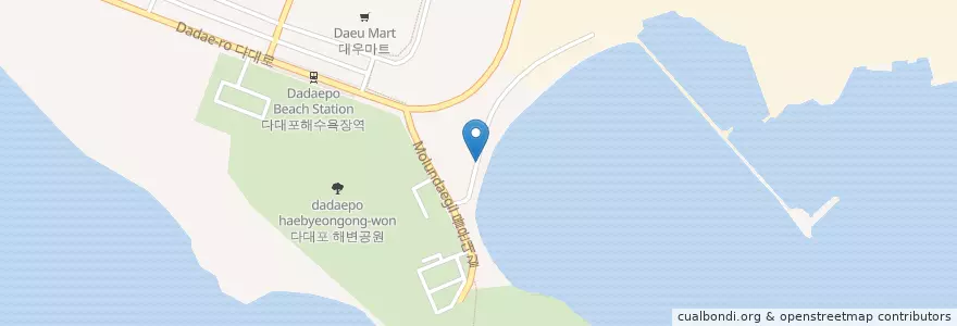 Mapa de ubicacion de 버드나무횟집 en کره جنوبی, بوسان, 사하구, 다대동.