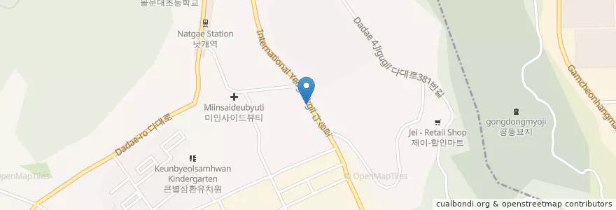 Mapa de ubicacion de 서울횟집 en 大韓民国, 釜山, 沙下区, 多大洞.