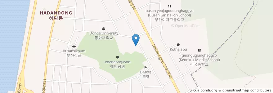 Mapa de ubicacion de 을숙도횟집 en Zuid-Korea, Busan, 사하구, 하단동.