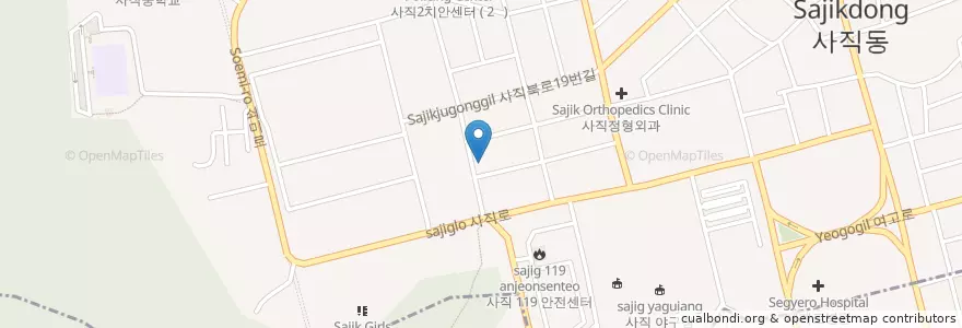 Mapa de ubicacion de 다대횟집 en Corea Del Sud, Busan, 사직동.