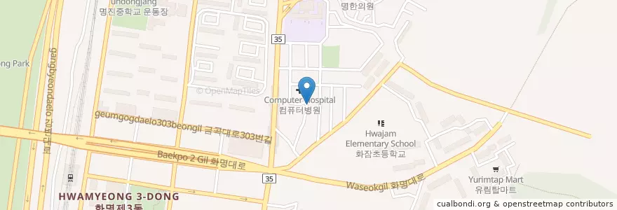 Mapa de ubicacion de 제일횟집 en 韩国/南韓, 釜山, 北區, 화명동.