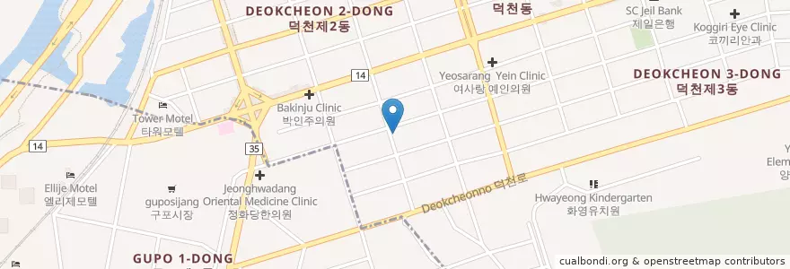 Mapa de ubicacion de 대양횟집 en 대한민국, 부산, 북구, 덕천동.