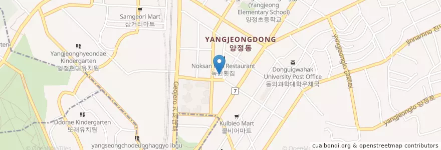 Mapa de ubicacion de 남해횟집 en Coreia Do Sul, Busan, 연제구, 양정동.