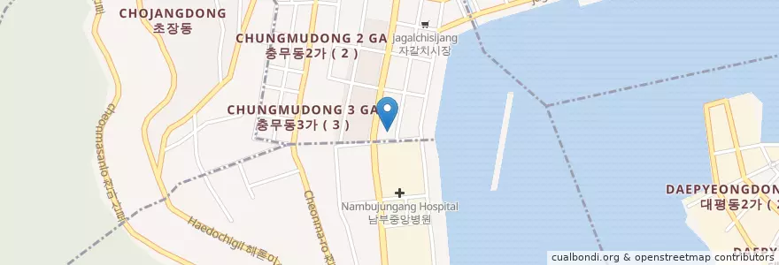 Mapa de ubicacion de 거제횟집 en 대한민국, 부산, 서구, 충무동.