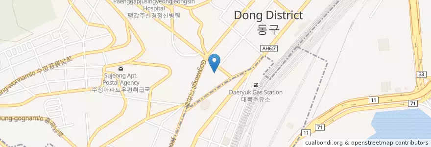 Mapa de ubicacion de 부산횟집 en Coreia Do Sul, Busan, 동구.