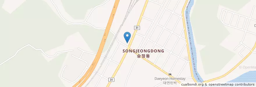 Mapa de ubicacion de 송정횟집 en Corea Del Sud, Busan, 해운대구, 송정동.