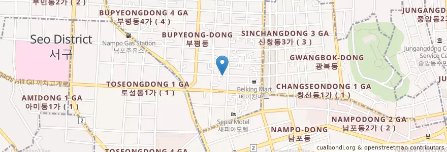 Mapa de ubicacion de 대어횟집 en Zuid-Korea, Busan, 부평동.