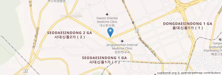 Mapa de ubicacion de 하동횟집 en Südkorea, Busan, Seo-Gu.