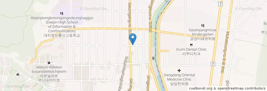 Mapa de ubicacion de 대성횟집 en Zuid-Korea, Busan, 금정구, 장전동.