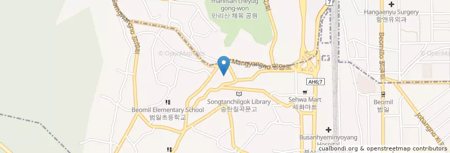 Mapa de ubicacion de 독도횟집 en Corea Del Sud, Busan, 범천동, 범일동.