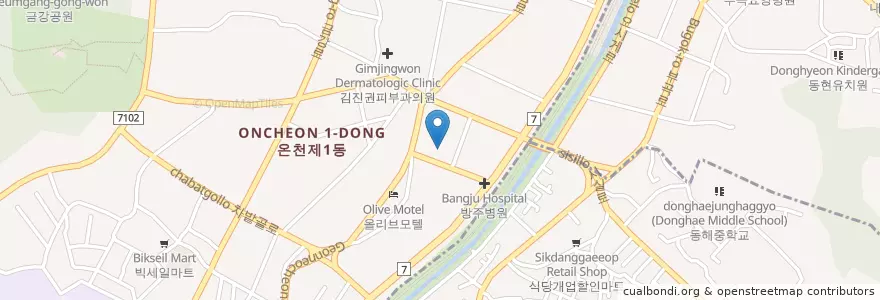 Mapa de ubicacion de 녹산횟집 en Südkorea, Busan, Dongnae-Gu.