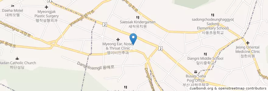 Mapa de ubicacion de 남해횟집 en 韩国/南韓, 釜山, 沙下區, 당리동.
