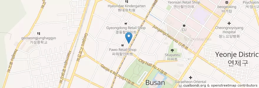Mapa de ubicacion de 삼미횟집 en 韩国/南韓, 釜山, 蓮堤區, 거제동.