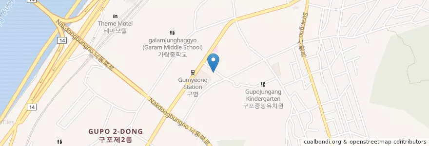 Mapa de ubicacion de 남해횟집 en 大韓民国, 釜山, 北区, 亀浦洞.