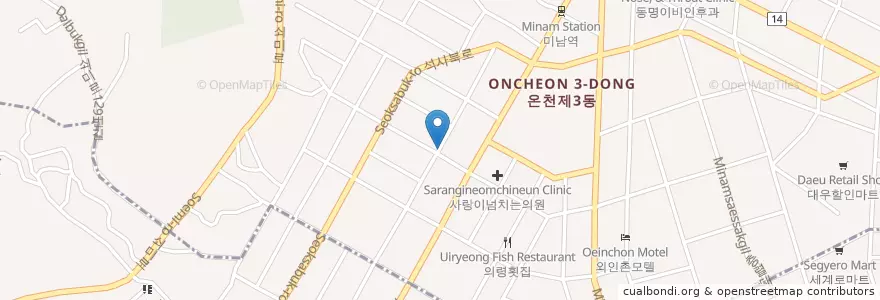 Mapa de ubicacion de 대양횟집 en Coreia Do Sul, Busan, 동래구.