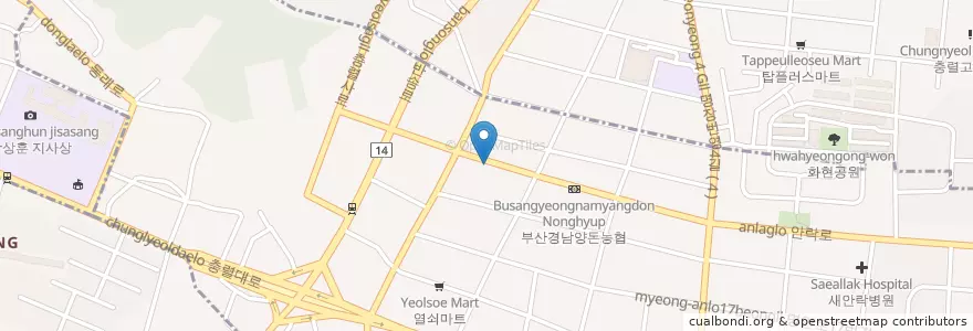 Mapa de ubicacion de 선미횟집 en Corée Du Sud, Busan, 동래구, 안락동.