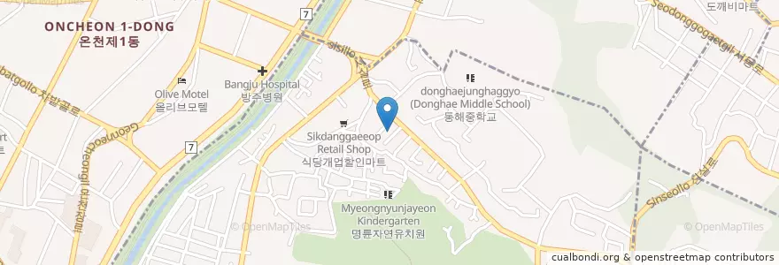 Mapa de ubicacion de 영진횟집 en Südkorea, Busan, Dongnae-Gu.