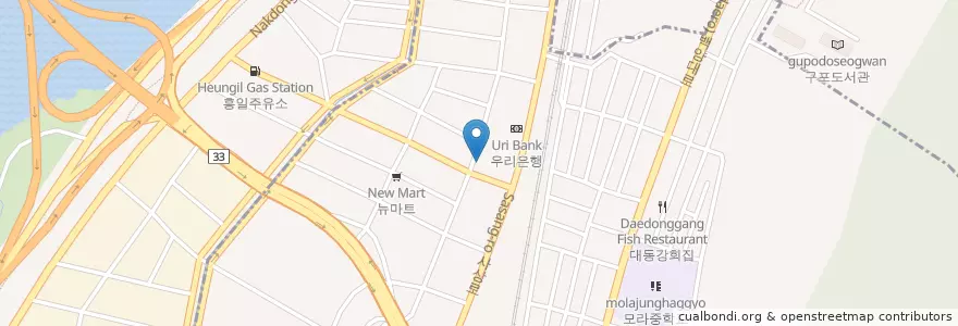 Mapa de ubicacion de 평화횟집 en 대한민국, 부산, 사상구, 모라동.