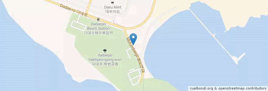 Mapa de ubicacion de 버들횟집 en Corée Du Sud, Busan, 사하구, 다대동.