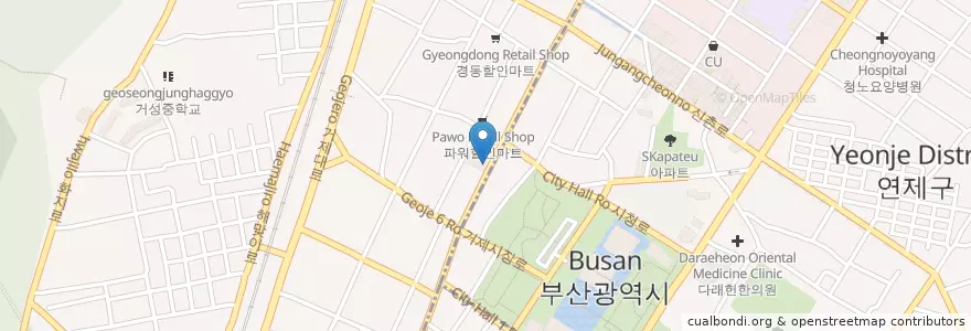 Mapa de ubicacion de 은화횟집 en 韩国/南韓, 釜山, 蓮堤區, 거제동.