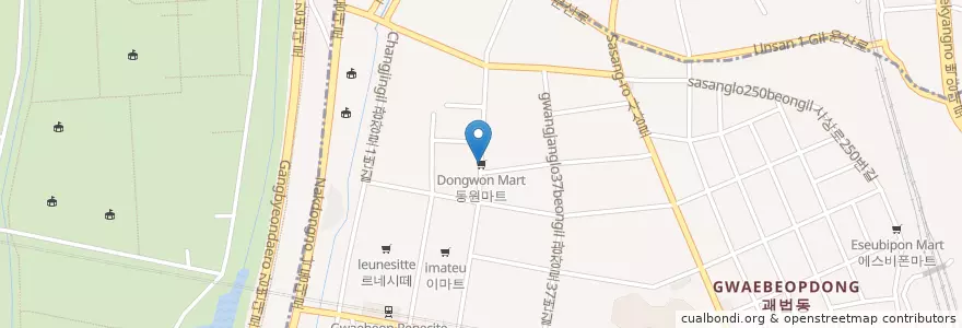 Mapa de ubicacion de 태영횟집 en Zuid-Korea, Busan, 사상구, 괘법동.